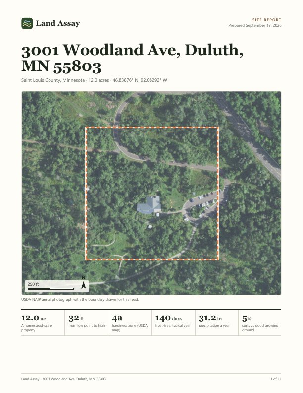 Cover page with aerial photograph